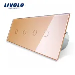 Intrerupator LIVOLO cu touch din sticla cu 4 intrerupatoare simple SmartElectro IntelligentHouse