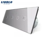 Intrerupator LIVOLO cu touch din sticla cu 4 intrerupatoare simple SmartElectro IntelligentHouse