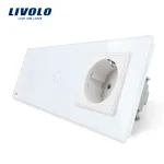 Intrerupator LIVOLO simplu+simplu cu touch si priza din sticla SmartElectro IntelligentHouse