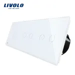 Intrerupator cu touch simplu+dublu+dublu LIVOLO din sticla SmartElectro IntelligentHouse