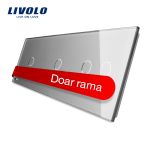 Panou intrerupator simplu+simplu+dublu cu touch LIVOLO din sticla SmartElectro IntelligentHouse