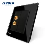 Priza redare sunet LIVOLO cu rama din sticla SmartElectro IntelligentHouse