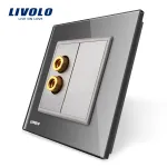 Priza redare sunet LIVOLO cu rama din sticla SmartElectro IntelligentHouse