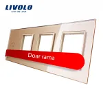 Rama intrerupator cu touch simplu+priza tripla LIVOLO din sticla SmartElectro IntelligentHouse