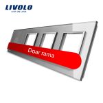 Rama intrerupator cu touch simplu+priza tripla LIVOLO din sticla SmartElectro IntelligentHouse