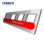 Rama intrerupator cu touch simplu+priza tripla LIVOLO din sticla SmartElectro IntelligentHouse