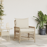 Scaun de grădină cu perne Bej 60x70x78 cm Ratan Polimer GartenMobel Dekor