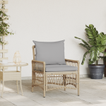 Scaun de grădină cu perne Bej 60x70x78 cm Ratan sintetic GartenMobel Dekor