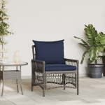 Scaun de grădină cu perne Gri 60x70x78 cm din Ratan Poli GartenMobel Dekor