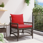 Scaun grădină cu perne maro 60x70x78 cm Ratan Poli GartenMobel Dekor