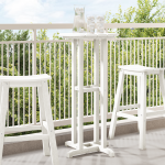 Masă Bar Alb 55x55x107 cm HDPE GartenMobel Dekor