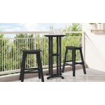 Masă de Bar Neagră 55x55x107 cm HDPE GartenMobel Dekor