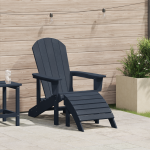 Scaun Adirondack cu suport pentru picioare bleumarin HDPE GartenMobel Dekor