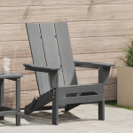 Scaun pliabil Adirondack Gri deschis 74.5x80.5x90 cm HDPE GartenMobel Dekor
