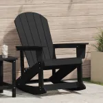 Scaun rocking Adirondack Negru 73.5x92x90 cm HDPE GartenMobel Dekor