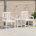 Scaune de dining 2 buc. Alb HDPE GartenMobel Dekor