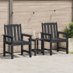 Scaune de dining 2 buc Negru HDPE GartenMobel Dekor