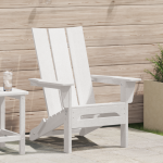 Scaunul Adirondack pliabil Alb 74.5x80.5x90 cm HDPE GartenMobel Dekor