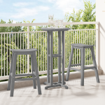 Taburete 2 buc Gri deschis HDPE GartenMobel Dekor