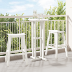 Taburete de Bar 2 buc Alb HDPE GartenMobel Dekor