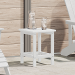 Masă laterală Adirondack Albă 38x38x45 cm HDPE GartenMobel Dekor