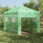 Seră tip tunel cu cadru pliabil Verde 410x280x315 cm Metal GartenMobel Dekor
