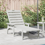 Șezlong Alb 53x162x98.5 cm HDPE GartenMobel Dekor