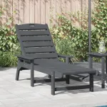 Șezlong Gri deschis 53x162x98.5 cm HDPE GartenMobel Dekor