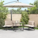 Masă de grădină gri 100x55x70 cm DPC și oțel GartenMobel Dekor