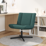 Scaun Accent Verde Închis Poliester Standard Reglabil pe Înălțime GartenMobel Dekor
