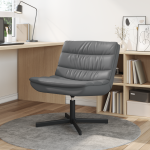 Scaun rotativ Gri Piele sintetică Mediu Rotativ Scaun rotativ GartenMobel Dekor