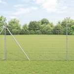 Gard Sudat cu 13 Stâlpi 1.6x25 m Oțel Galvanizat GartenMobel Dekor