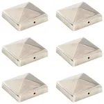 Capace stâlpi de gard piramidă 6 buc. 91x91 mm oțel inoxidabil GartenMobel Dekor