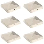 Capace stâlpi de gard piramidă 6 buc. oțel inoxidabil 101x101mm GartenMobel Dekor