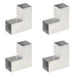 Conectori de grindă, formă L, 4 buc, 81x81 mm, metal galvanizat GartenMobel Dekor