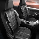 Set Huse Scaune Auto Panda Uludag, material textil cu piele ecologica, cu fermoare pentru bancheta rabatabila, negru cu gri, 11 piese Automobile ProTravel