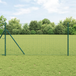 Euro Fence cu 7 stâlpi 1x10 m Oțel galvanizat Verde GartenMobel Dekor