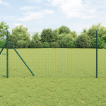 Gard Euro cu 7 Stâlpi 1x10 m Oțel Galvanizat Verde GartenMobel Dekor