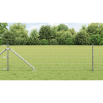 Gard Euro cu 7 stâlpi de spike 0.8x10 m din oțel zincat GartenMobel Dekor