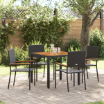 Set de 5 piese pentru dining în grădină  Ratan Polimer Negru GartenMobel Dekor