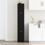 Dulap de Apothecary Negru de Stejar 30x41x174.5 cm din Lemn Stratificat GartenMobel Dekor