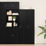 Highboard Stejar Negru 40x42.5x185 cm Lemn prelucrat GartenMobel Dekor