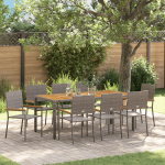 Set grădină  9 piese gri poliratan GartenMobel Dekor
