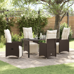5 piese set de dining de grădină cu perne maro Poliratan GartenMobel Dekor