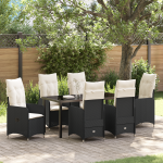 Set de Mobilă pentru Grădină cu 7 Piese cu Perne Negru Poliratan GartenMobel Dekor