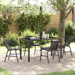 Set de dining de grădină 5 piese Negru Poly Rattan GartenMobel Dekor