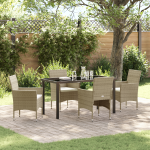 Set de dining pentru grădină , 5 piese, Bej, Poliratan GartenMobel Dekor