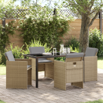 Set Masă Grădină 5 Piese Bej, Poliratan GartenMobel Dekor