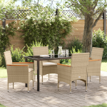 Set de dining grădină cu 5 piese și perne bej din ratan poli GartenMobel Dekor