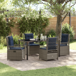 Set de Masă de Grădină 5 Piese Gri din Ratan Poli GartenMobel Dekor